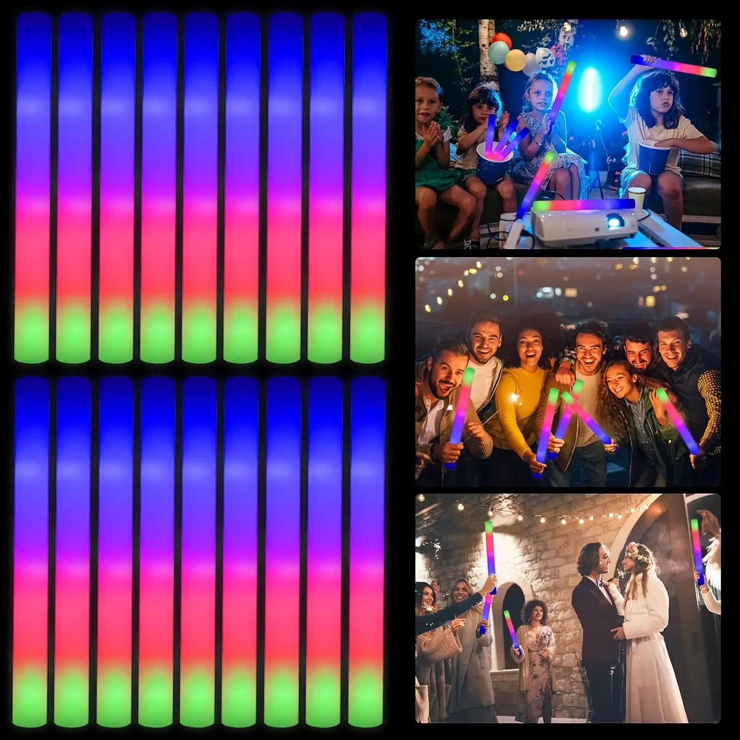 Flashing Led Foam Sticks Party - 1Z-50PCS Led Foam Glow Sticks Christmas