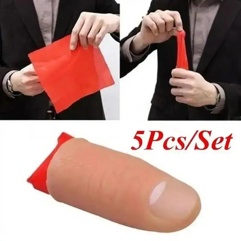 5Pcs/Set Hot Fakes Soft Thumb  - Thumb Tip Magic Trick Set ulasan dan harga