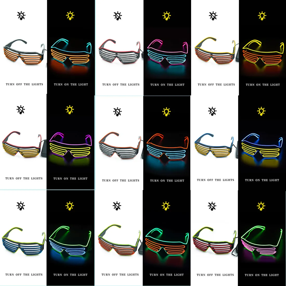 LED Glowing Glasses Gafas Lumi - Glow In The Dark Party Glasses ulasan dan harga