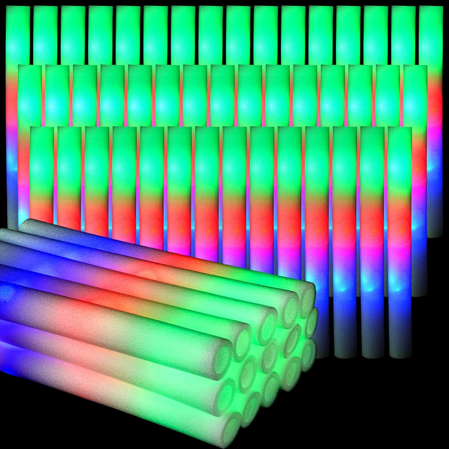 102Pcs LED Foam Sticks Cheer T - Flashing Led Foam Sticks Party ulasan dan harga