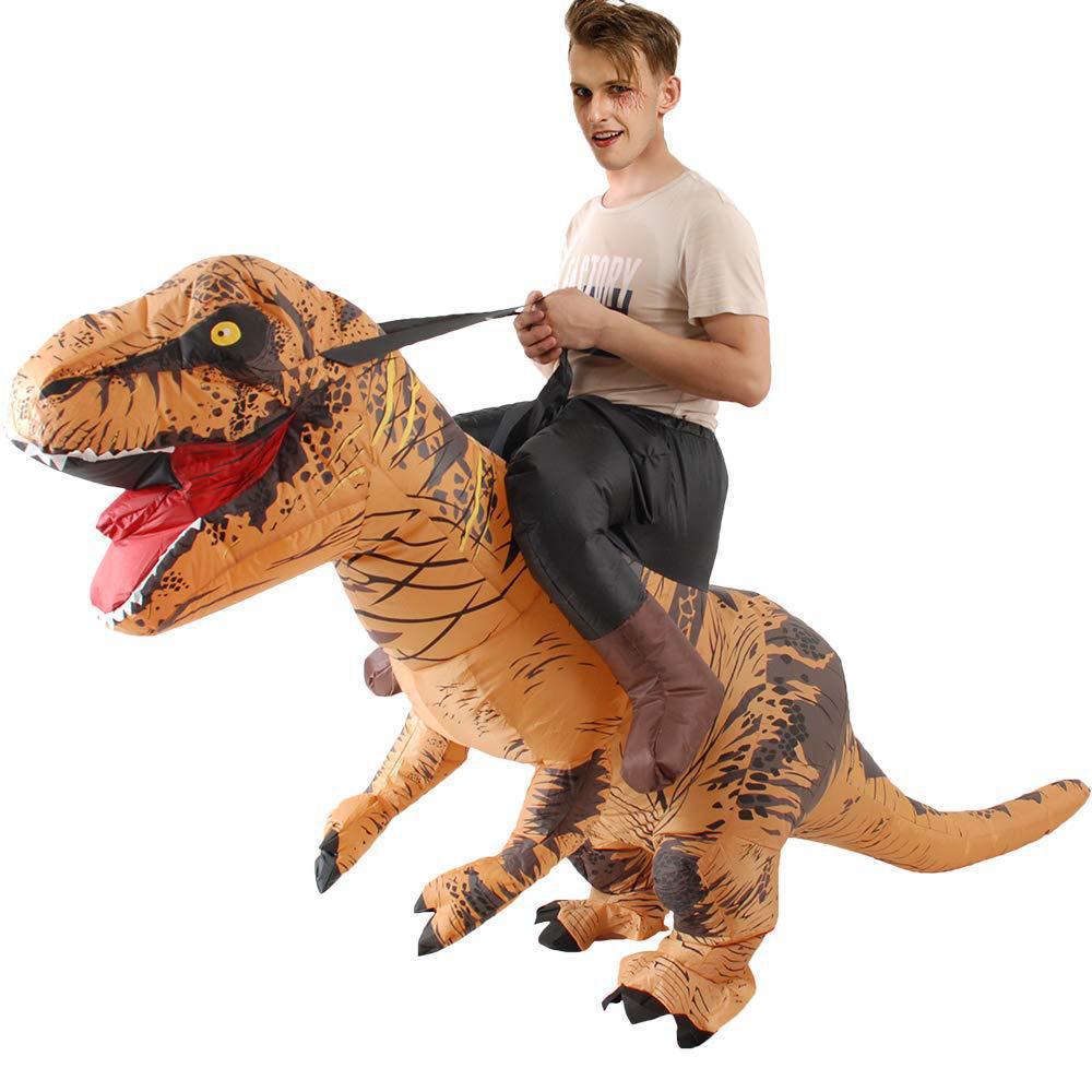 Adult Funny Riding Brown Dinos - Inflatable Dinosaur Costume Adult ulasan dan harga