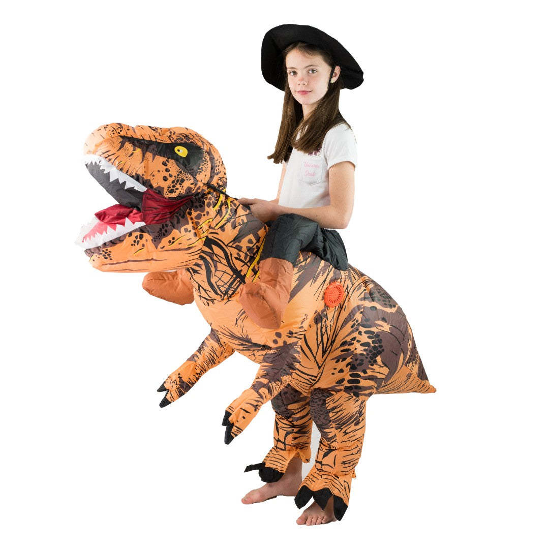 Adult Funny Riding Brown Dinos - Inflatable Dinosaur Costume Adult ulasan dan harga