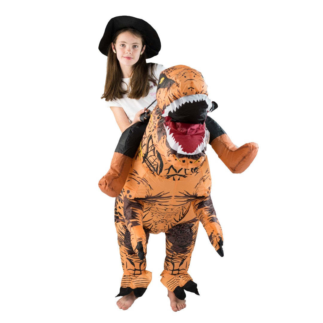 Adult Funny Riding Brown Dinos - Inflatable Dinosaur Costume Adult ulasan dan harga